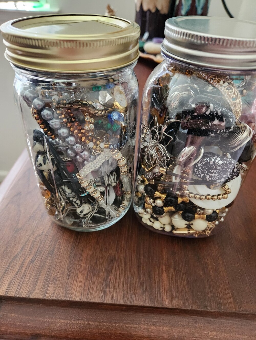 (2) JEWLERY CRAFT/REPURPOSE JARS